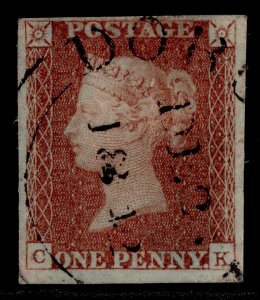 GB QV SG8, 1d red-brown, FINE USED. Cat £700. TOWN POSTMARK CK 