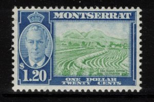 MONTSERRAT 1951 $1.20 George VI/ Cotton; Scott 124, SG 133; MNH