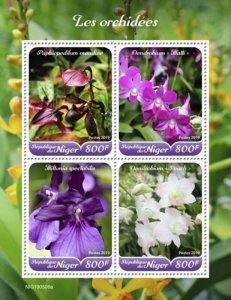 Niger - 2019 Orchids on Stamps - 4 Stamp Sheet - NIG190506a