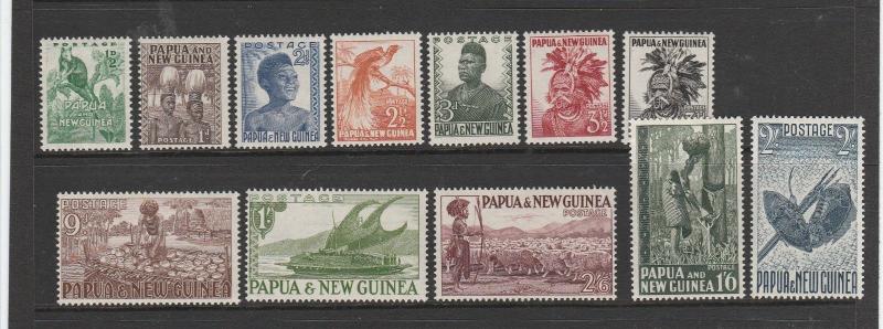 Papua New Guinea 1952  12 vals to 2/6 MM ( all there except 6 1/2d & 7 1/2d ) MM