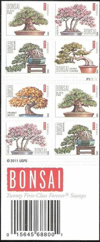 4622b, Bonsai Trees Booklet Pane of 20 GENUINE Forever Stamps - Stuart Katz 