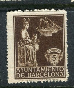 SPAIN; 1930s early Barcelona Local Civil War period issues fine used value