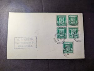 1941 England British Channel Islands Cover Guernsey CI Local Use RR Green