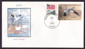 1988 Federal Duck Stamp Sc RW55 $10 FDC with House of Farnam cachet (P6