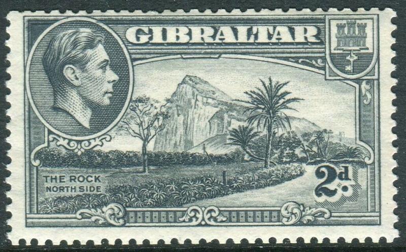 GIBRALTAR-1940 2d Grey Perf 13½ WMK SIDEWAYS lightly mounted mint  Sg 124ab