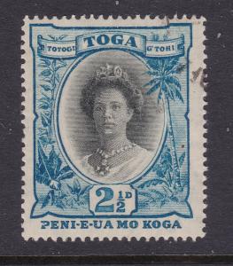 Tonga an 1920 lightly used 2.5d black & blue