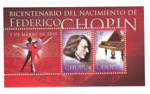 Classic Music Bicentenary Frederic Chopin piano Ballet URUGUAY MNH STAMP 