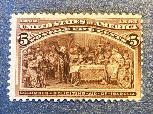 US Stamps-SC# 234 - 5 Cent - MH - SCV = 50.00