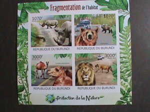 ​BURUNDI STAMP-2012-SC#1112A- HABITAT FRAGMENTATION-PROTECTION NATURE-S/S