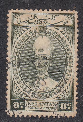 Malaya Kelantan 1937 Sc 34 8c Used