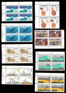 CANADA (111 pcs.) Imprint & Corner Blocks ALL Mint Never Hinged FV=C$120+