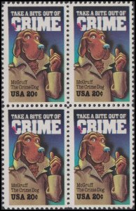 US 2102 Crime Prevention 20c block 4 MNH 1984