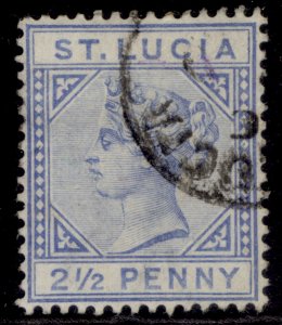 ST. LUCIA QV SG33, 2½d blue, FINE USED.