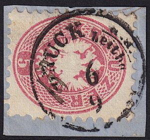 Austria - 1864 - Scott #24 - used on piece - BRUCK a.d. LEITHA pmk