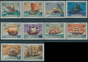 Cook Islands Penrhyn 1984 SG337-346 Sailing Craft and Ships (10) MNH