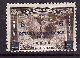 Canada-Sc#C4- id10-unused hinged 6c on 5c Airmail- 1932-