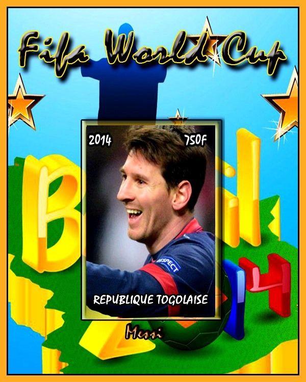 TOGO SHEET WORLD CUP BRASIL SOCCER FOOTBALL MESSI SPORTS