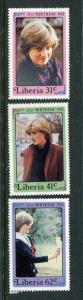 Liberia #958-60 MNH Diana