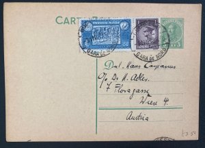 1934 Bucarest Romania Postal Stationery Postcard Cover To Vienna Austria