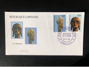 1999 Gabon Gabon Mi. A1487 B1487 FDC Masks of Gabon Masks Masks RARE!-