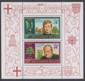 ASCENSION - 1974 BIRTH CENTENARY SIR WINSTON CHURCHILL - MIN/SHT MNH