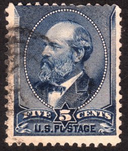 1888, US 5c, Garfield, Used, Sc 216