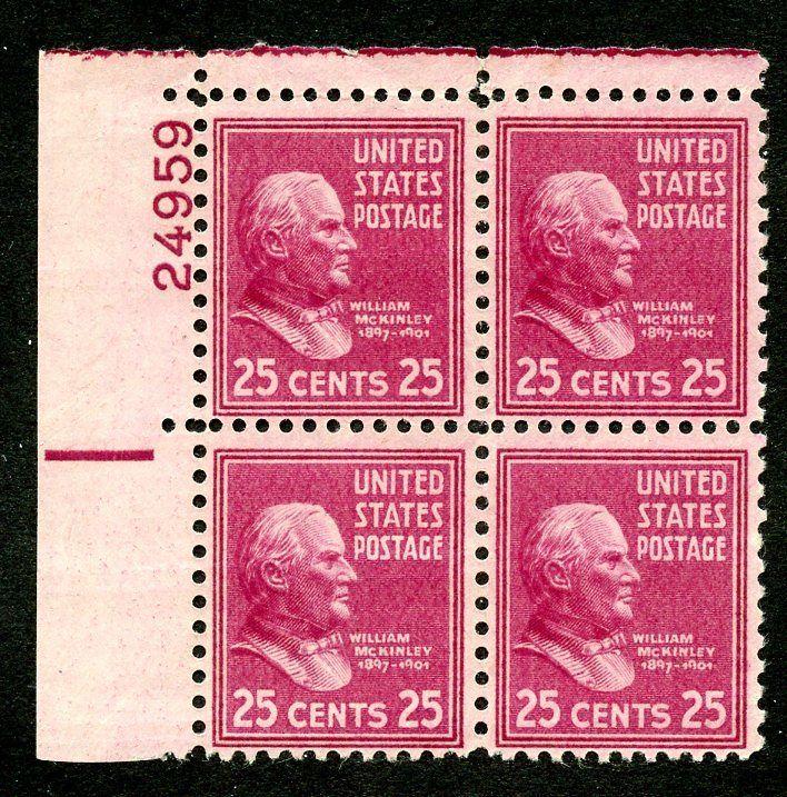 U.S. Scott 829 25-Cent Prexie/Prexy MNH Electric Eye Plate Block 