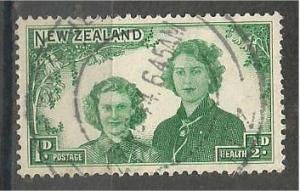 NEW ZEALAND, 1944, used 1p + 1/2p, Princesses, Scott B24