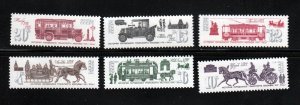 PUBLIC TRANSPORTATION of 19th CENTURY = Set of 6 Russia 1981 Sc 5001-06 MNH