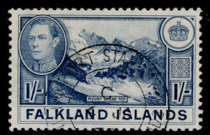 FALKLAND ISLANDS GVI SG158, 1s light dull blue, FINE USED. Cat £20.