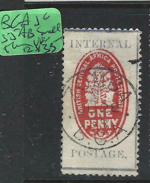 BRITISH CENTRAL AFRICA   (P1208B)  1D CHEQUE STAMP  SG 55AB SMALL THIN SON