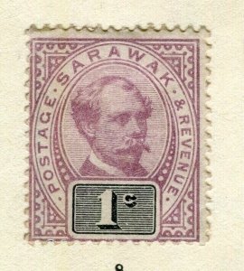 SARAWAK; 1888 early classic Brooke issue fine Mint hinged 1c. value