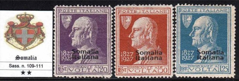 Italy Somalia - Sassone n.109-111 MNH** cv 150$