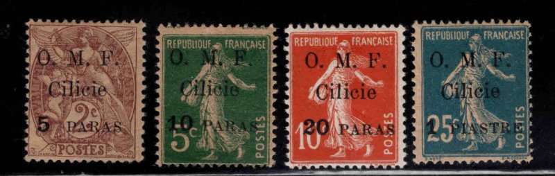 Cilicia Scott 101-104 MH* overprints on French stamp