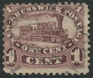 New Brunswick 1860 1 cent Train red lilac used