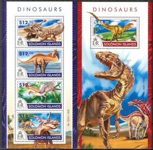 Solomon Islands 2015 Dinosaurs II sheet +S/S MNH