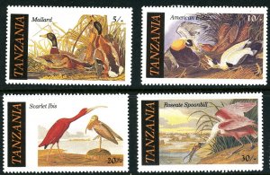 TANZANIA Scott 306-309 MNH Audubon B'day Bicentennial-American Birds-Bea...