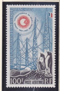 FSAT / TAAF C6 MNH 1963 100fr Radio Towers International Quite Year Airmail