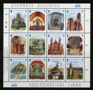 Guernsey Sc#400 1988 Ecclesiastical Links to France and Great Britain S/S MNH