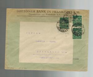 1923 Frankfurt Germany Cover to Offenbach Dresdner Bank