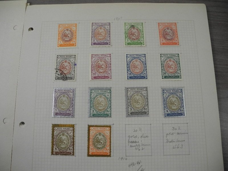 PERSIA, Excellent Stamp Collection hinged on pages