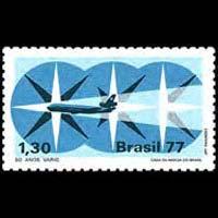 BRAZIL 1977 - Scott# 1544 Airline-Plane Set of 1 NH