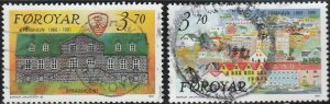 Faroe Islands, #222-223 Used  From 1991,  CV-$2.50