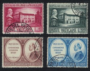 SALE Vatican Fifth Centenary of Capranica College 4v 1957 Canc SC#223-226 SG#...