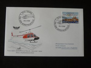 aircraft helicopter aerophilately day in Davos cover Switzerland 1984