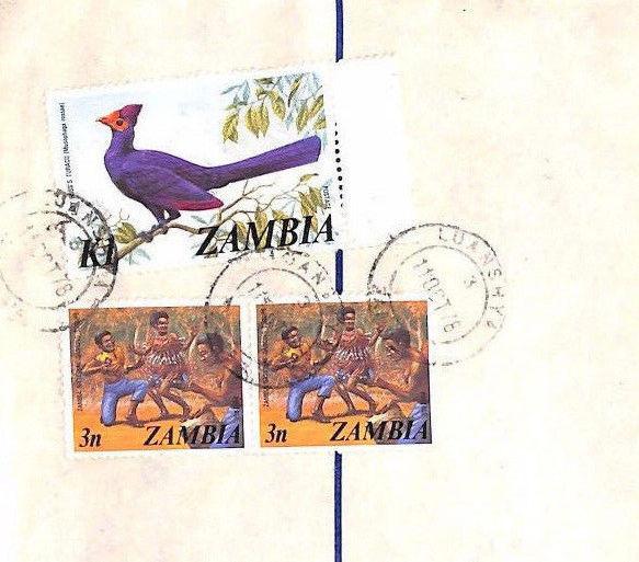 ZAMBIA Ndola Luanshya REGISTERED STATIONERY Airmail Cover BIRDS 1978 XX86