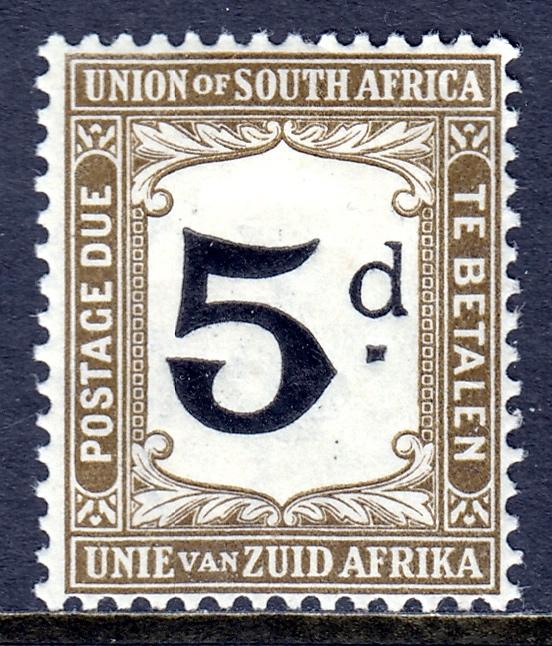 South Africa - Scott #J5 - MH - Light crease UR corner - SCV $4.50