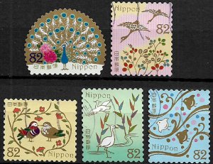 Japan #4141a-e Used Set - Birds