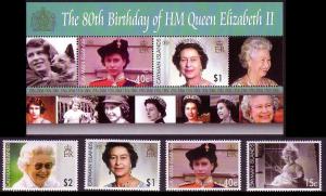 Cayman Is. 80th Birthday of HM Queen Elizabeth II SG#1093/96+MS1097