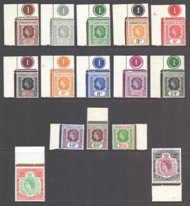 Leeward Is Scott 133/147 - SG126/140, 1954 Elizabeth II Set MH*